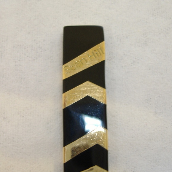 Black Resin Gold Pendant Slide Contemporary Handcrafted Necklace Artist Signed - Picture 4 of 7